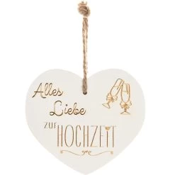 Vintage-Herz Aus Holz "Alles Liebe Zur Hochzeit" 21087