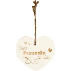Kleines Vintage-Herz Aus Holz "Beste Freundin Der Welt" 24000