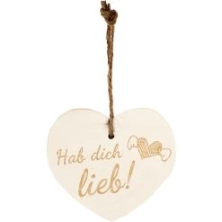 Kleines Vintage-Herz Aus Holz "Hab Dich Lieb" 24002