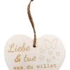 Kleines Vintage-Herz Aus Holz "Liebe Und Tue Was Du Willst" 24003