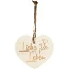 Kleines Vintage-Herz Aus Holz "Liebe Ist Leben" 24009