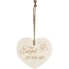 Kleines Vintage-Herz Aus Holz "Mein Engel Ich Liebe Dich" 24015