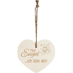 Kleines Vintage-Herz Aus Holz "Mein Engel Ich Liebe Dich" 24015