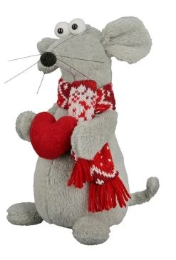 Gilde 26068 Türstopper Maus Moritz Aus Stoff Ca 22cm - Grau