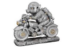 Gilde 37225 Steampunk Figur Schwein Auf Motorrad Ca. 23cm Dekoration