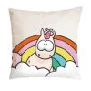 Nici 41724 Kissen Einhorn Theodor Mit Regenbogen Baumwolle 37x37cm