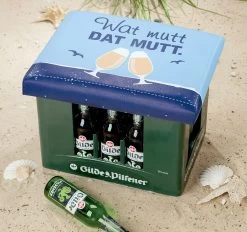 Gilde 42980 Bierkasten Sitzkissen "Wat Mutt" 44x34cm Sitzpolster Blau