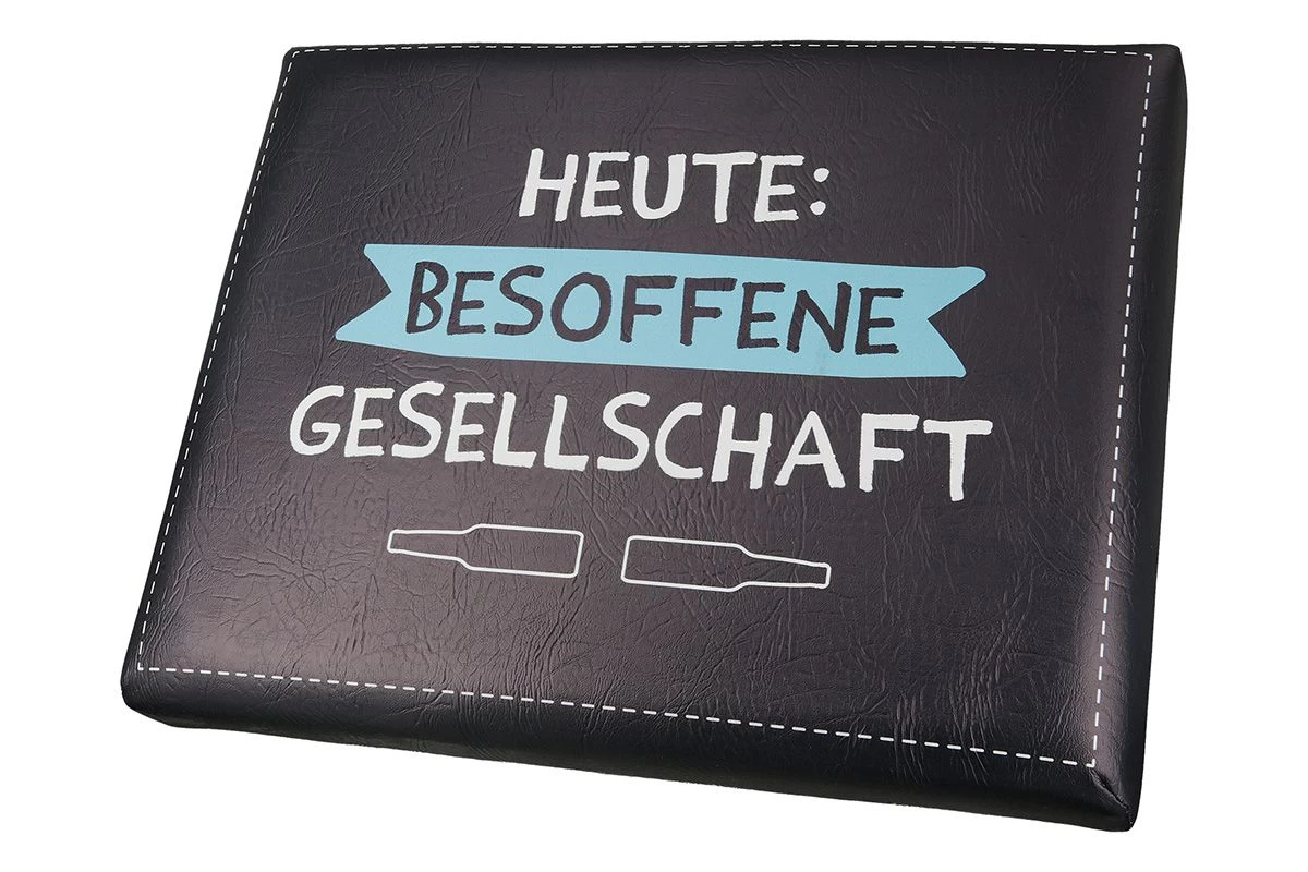 Gilde Bierkasten Sitzkissen "Besoffene Gesellschaft" 44x34cm Sitzpolster Schwarz 42994 1 Gilde Bierkasten Sitzkissen "Besoffene Gesellschaft" 44x34cm Sitzpolster Schwarz 42994