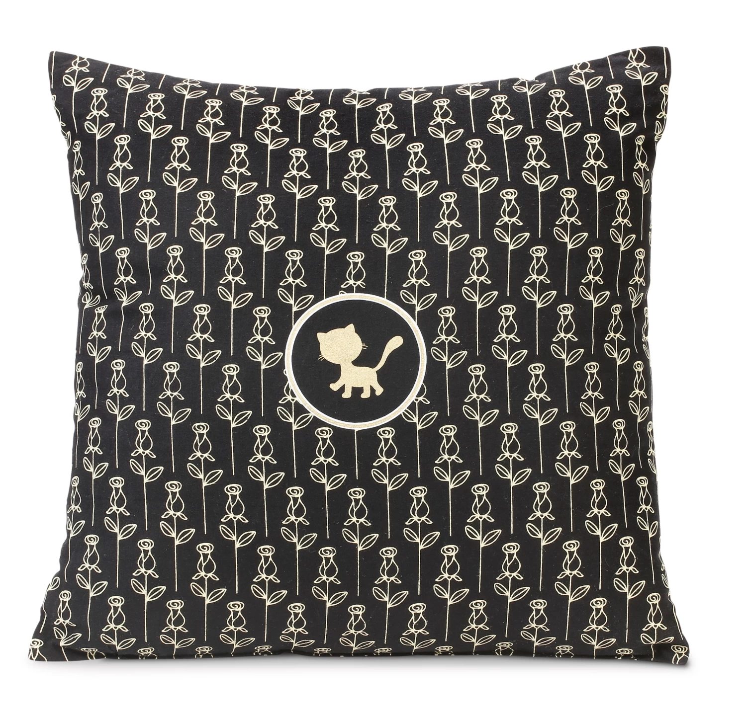 Nici 44015 Baumwollkissen Katze 2-seitig Bedruckt Schwarz Ca 37x37cm