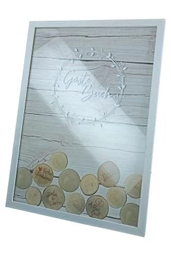 Gilde 44068 Gästebuch Rechteckig Naturfarben Mit 55 Holzscheiben Zum Beschriften -Heimdekoration Verkäufe 44068 1 9 10