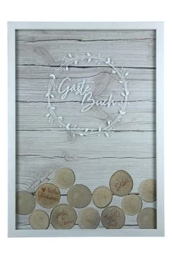 Gilde 44068 Gästebuch Rechteckig Naturfarben Mit 55 Holzscheiben Zum Beschriften