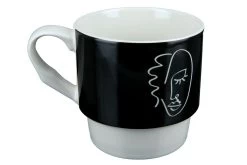 Gilde 44151 Stapeltasse 2teilig "Visione" Schwarz / Weiß Porzellan Geschenkset -Heimdekoration Verkäufe 44151 3 9