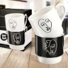 Gilde 44151 Stapeltasse 2teilig "Visione" Schwarz / Weiß Porzellan Geschenkset