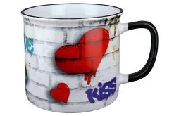 Gilde 44309 Keramik Tasse Streetart "Love" Ca. 390ml -Heimdekoration Verkäufe 44309 1 2