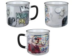 Gilde 44310 Keramik Tasse Streetart "Music On" Ca. 390ml -Heimdekoration Verkäufe 44310 4 14