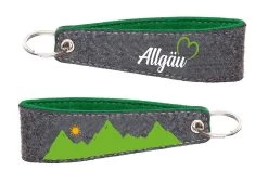 Gilde 44734 Filz Schlüsselanhänger "Allgäu" 14cm Grau