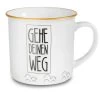 Nici 45013 Porzellantasse Metallic "Gehe Deinen Weg" Lama Kaffeetasse Teetasse