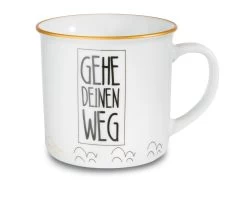 Nici 45013 Porzellantasse Metallic "Gehe Deinen Weg" Lama Kaffeetasse Teetasse