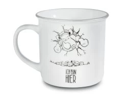 Nici 45029 Porzellantasse Metallic "Ich Bin Hier, Das Muss Reichen" Nashorn