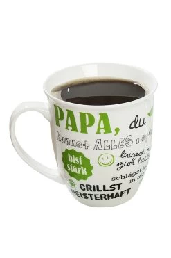 Gilde 46612 Jumbo-Tasse "Papa, Du Bist Mein Fels...!" Ca 400ml Porzellan
