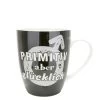 Gilde 46804 Porzellan-Tasse "PRIMITIV Aber Glücklich" Schwarz Ca 360ml Porzellan