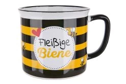 Gilde 46900 Keramik Tasse "Fleißige Biene" Schwarz-Gelb 400ml