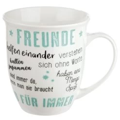 Gilde 49631 Jumbo-Tasse "Freunde" Mit Komplimenten 400ml Porzellan