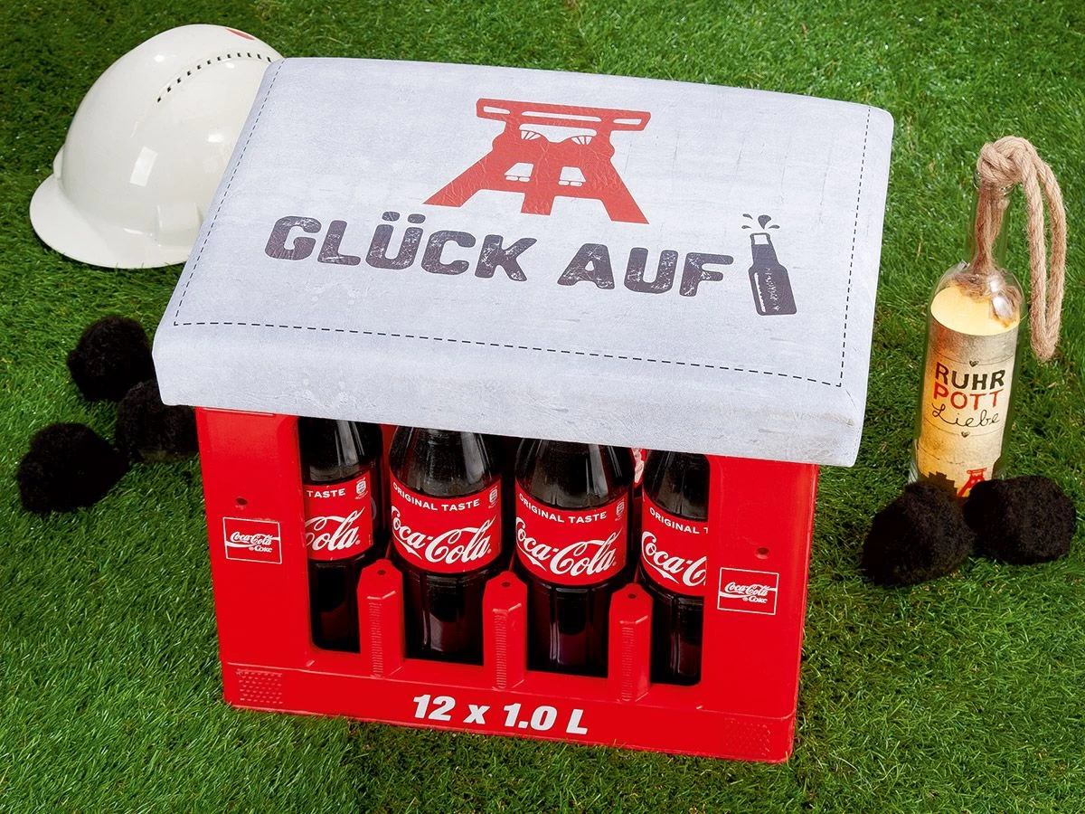 Gilde 49830 Bierkasten Sitzkissen "Glück Auf" 44x34cm Sitzpolster Weiß 2 Gilde 49830 Bierkasten Sitzkissen "Glück Auf" 44x34cm Sitzpolster Weiß – Bild 2