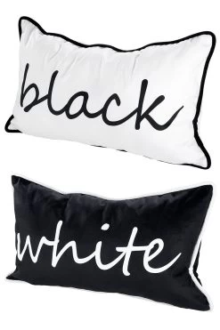 Gilde Stoffkissen Set "Black & White" Je Ca. 48x27cm Casablanca Design