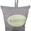 Gilde 50778 Türstopper "Willkommen" Sack Aus Stoff Ca 20cm Grau