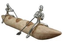 Gilde Alu-Schiffchen Mit Kerzenhalter "Rowing" Aus Mangoholz -Heimdekoration Verkäufe 81213 6 16