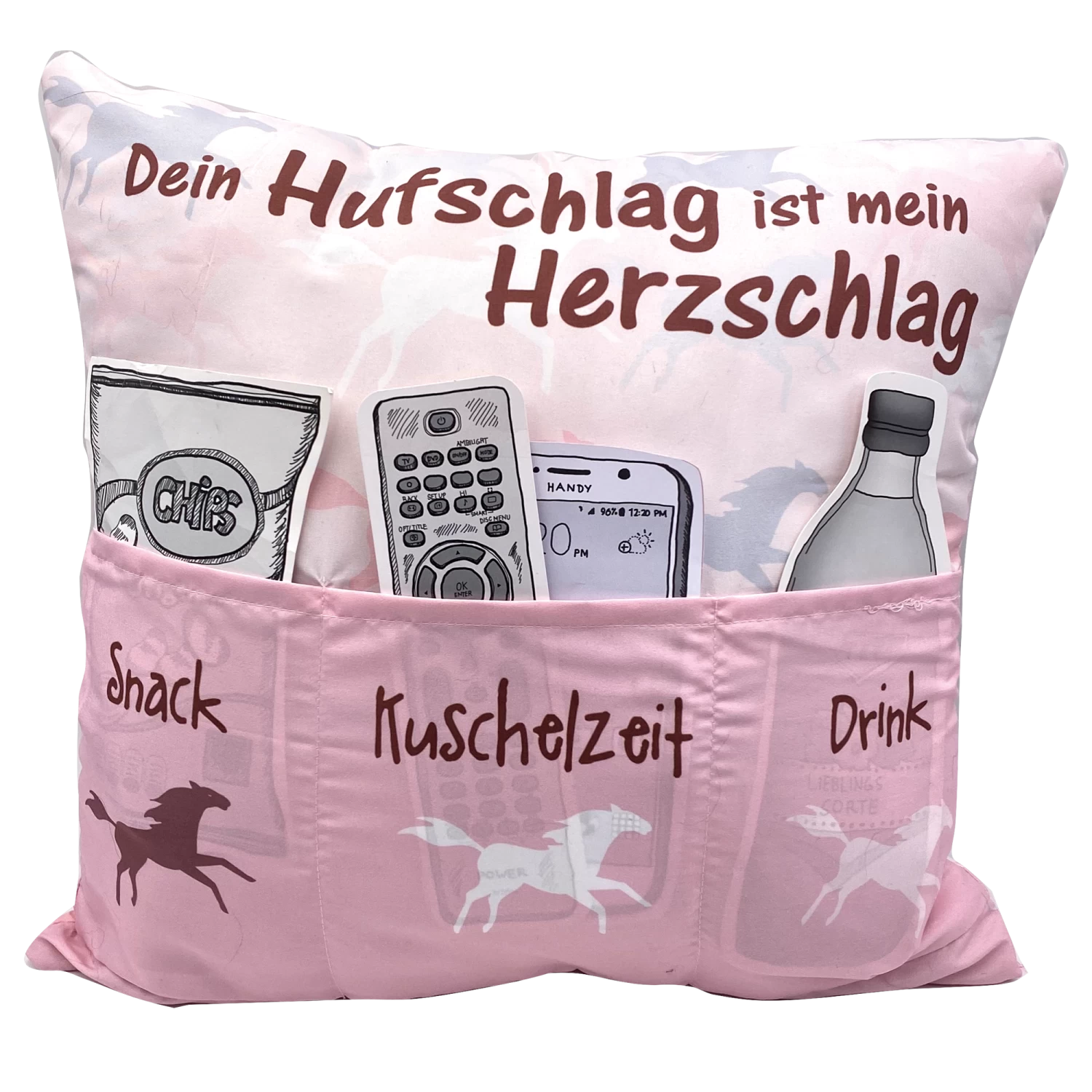 Hergo Sofahelden Kissen Mit Taschen 43x43cm - Pferdekissen 8767 1 Hergo Sofahelden Kissen Mit Taschen 43x43cm - Pferdekissen 8767