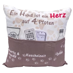 Hergo Sofahelden Kissen Mit Taschen 43x43cm - Hundekissen 8769