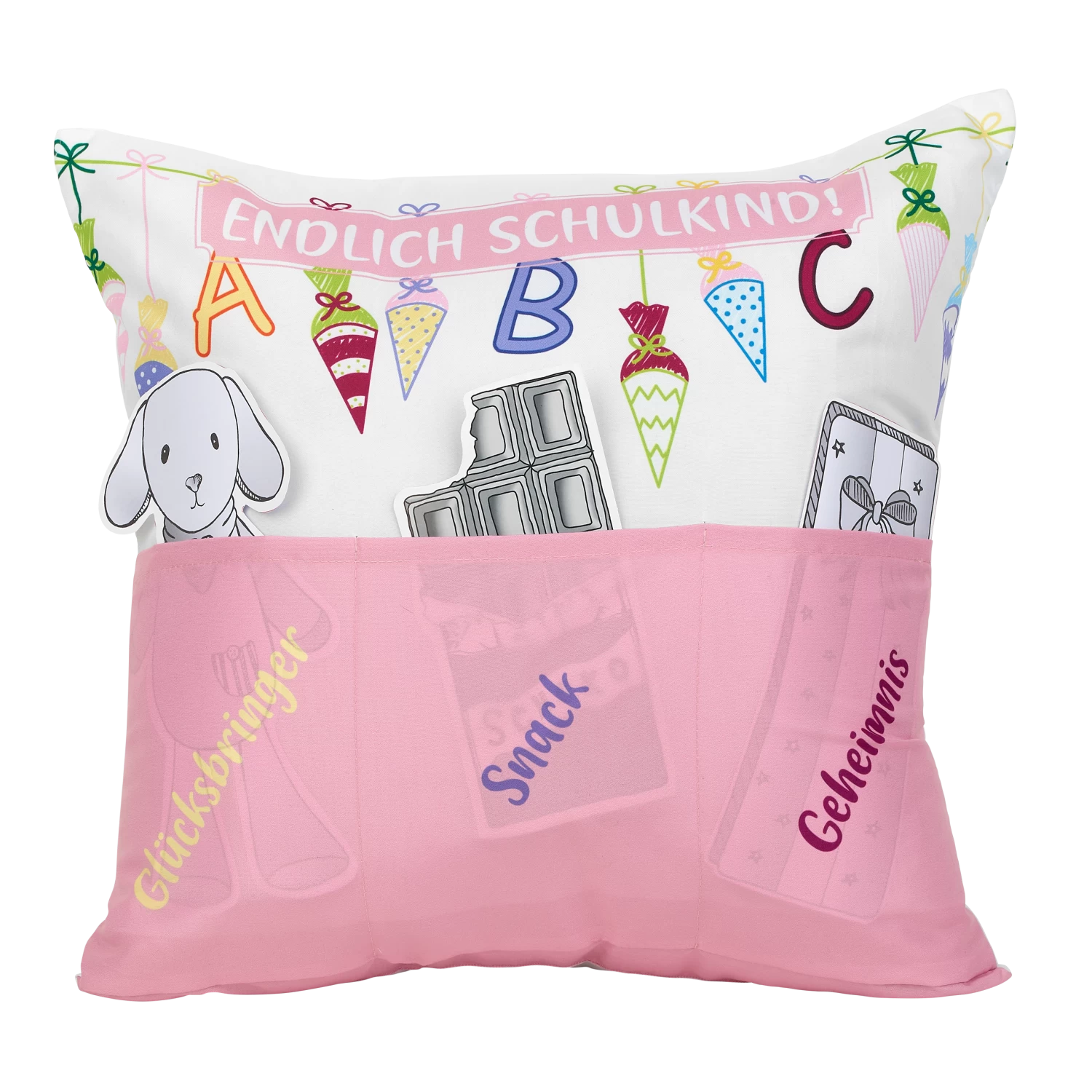 Hergo Sofahelden Kissen Mit Taschen 43x43cm - Schulanfang Mädchen 8771 1 Hergo Sofahelden Kissen Mit Taschen 43x43cm - Schulanfang Mädchen 8771