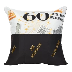 Hergo Sofahelden Kissen Mit Taschen 43x43cm - 60. Geburtstag 8777