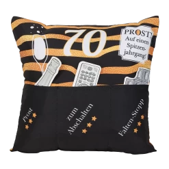 Hergo Sofahelden Kissen Mit Taschen 43x43cm - 70. Geburtstag 8778