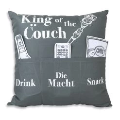 Hergo Sofahelden Kissen Mit Taschen 43x43cm - King Of The Couch 8802