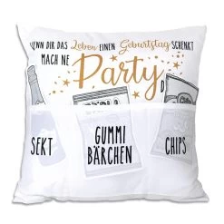 Hergo Sofahelden Kissen Mit Taschen 43x43cm - Partykissen 8810