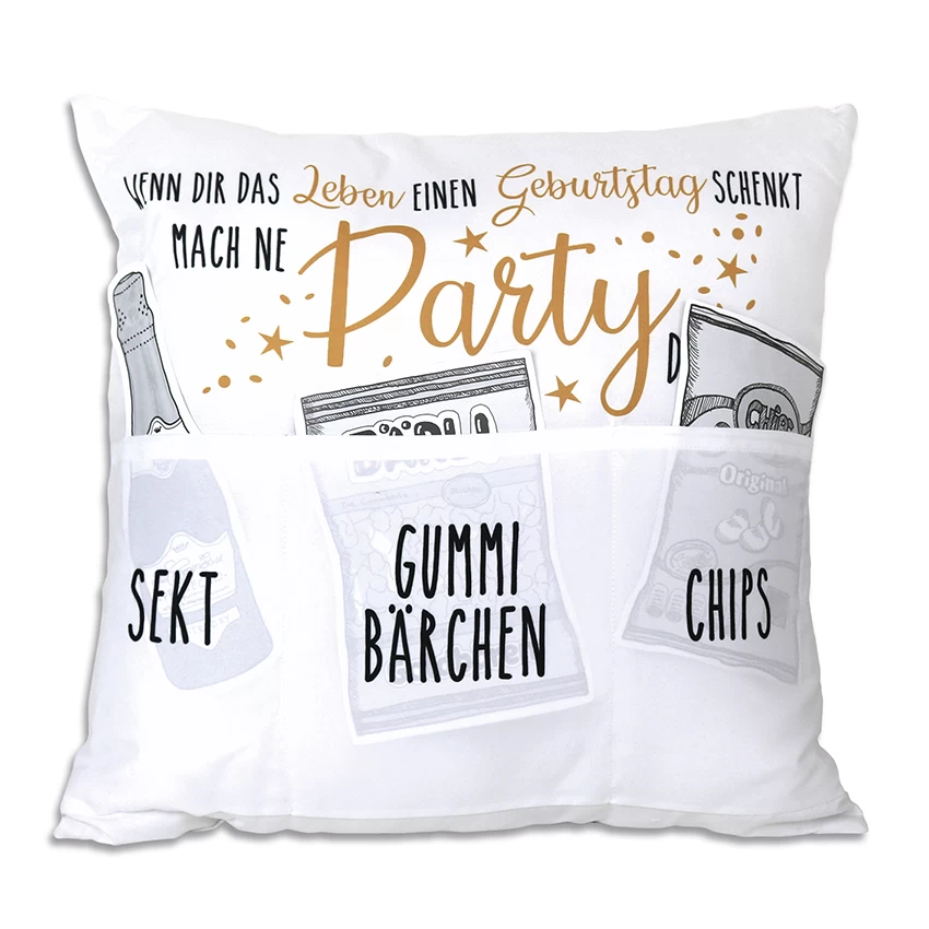 Hergo Sofahelden Kissen Mit Taschen 43x43cm - Partykissen 8810