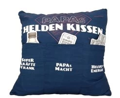 Hergo Sofahelden Kissen Mit Taschen 43x43cm - Papas Heldenkissen 8843