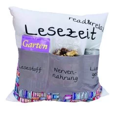 Hergo Sofahelden Kissen Mit Taschen 43x43cm - Lesekissen 8844