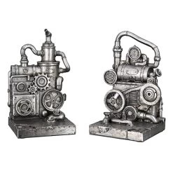 Gilde 89299 Steampunk Buchstütze Maschine 2er-Set Je 19cm Dekoration -Heimdekoration Verkäufe 89299 4 1