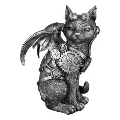 Gilde 89352 Steampunk Figur Flug Katze Mit Flügeln Ca. 24cm Dekoration