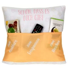 Hergo Sofahelden Kissen Mit Taschen 43x43cm - Schön, Dass Es Dich Gibt 8960