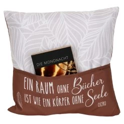 Hergo Sofahelden Kissen Mit Taschen 43x43cm - Lesekissen - Raum Ohne Buch 9027