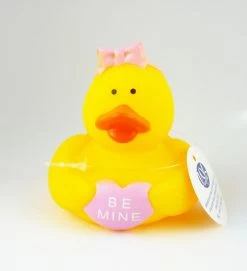 Gummiente Badeente Mit Quietsche - Be Mine Mit Rosa Schleife