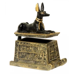 Anubis Mini-Box Zum Öffnen Ca. 7cm Hoch Handbemalt Dekogegenstand MC90015