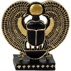 Ägyptischer Scarabeus Stehend Schwarz/gold Handbemalt Dekogegenstand MC90018