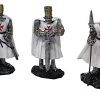 Ritter-Set 3x Figuren Weiss/Rot Mit Schild, Schwert Und Speer MC36129 Set B
